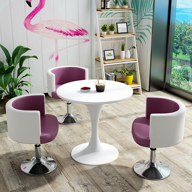 Simple negotiation table and chair combination milk negotiation table reception office balcony leisure small round table lifting chair