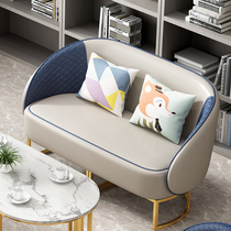 Commercial single double reception sofa chair simple modern study bar leisure area rest waiting Net red iron gray