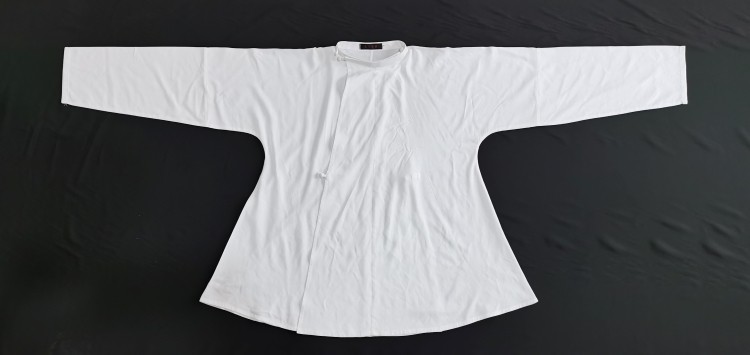 (Shang Yi Wubei) Round collar Chinese clothing white pure cotton Chunqiu Hanfu Non-ancient loaded spot