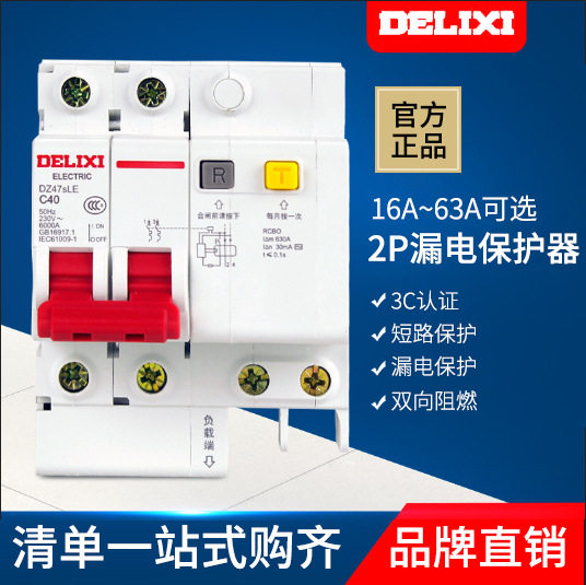 Dresi DZ47sle home total gate leakage protection switch 2P circuit anti-electrocution security guard empty open drain