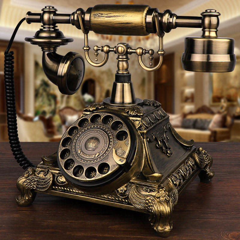 Eurostyle Antique Telephone American Retro Home Office Machinery Fields Garden Fashion Creative Rotating Disc Wireless Card