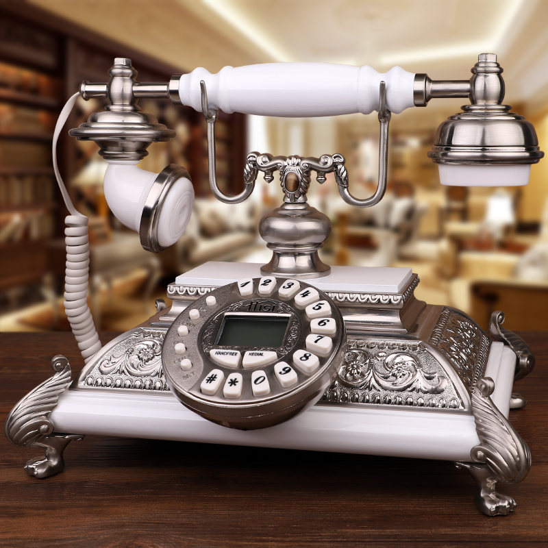 Eurostyle antique telephone base machine retro home metal solid wood old antique home fixed wireless card