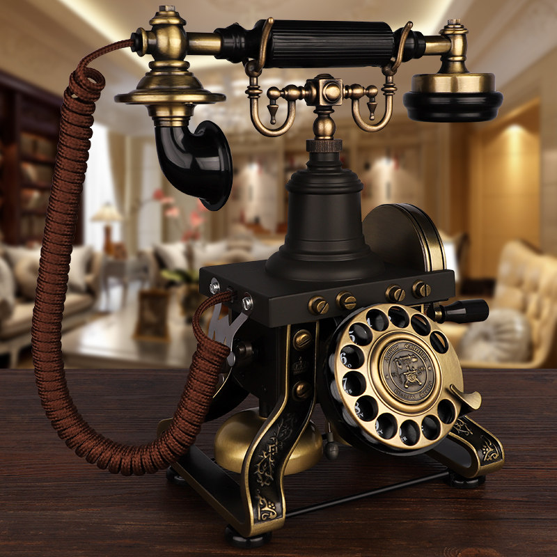 American antique telephone Home Fashion creative office Cable fixed seats Antique Antique Metal Swivel Pan