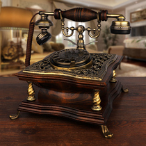  Old-fashioned solid wood antique telephone European-style retro home antique fashion creative office landline wireless card