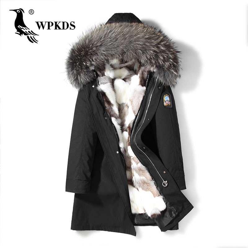 Fox Fur Pie Overcome Men's Winter Fur Coat Removable Liner Mid-Length Version High-end Fur Coat Winter