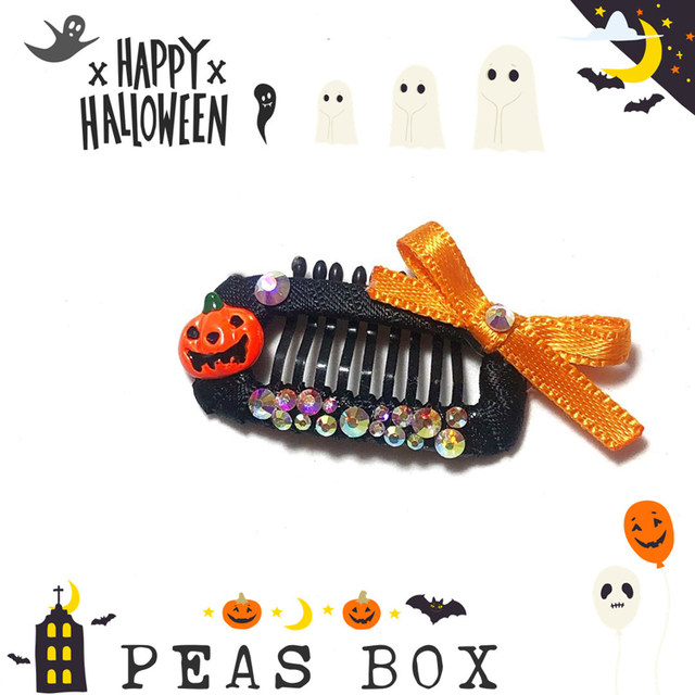 Peasbox Halloween Pumpkin Pet Comb Clip BB Clip Dog Yorkshire ຫົວດອກໄມ້ headband Hairpin