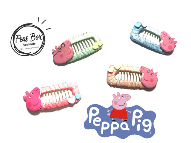 Peasbox Peppa pig pet comb BB clip comb clip tooth clip pet ເກົາຫຼີ ການຄ້າຕ່າງປະເທດ headwear