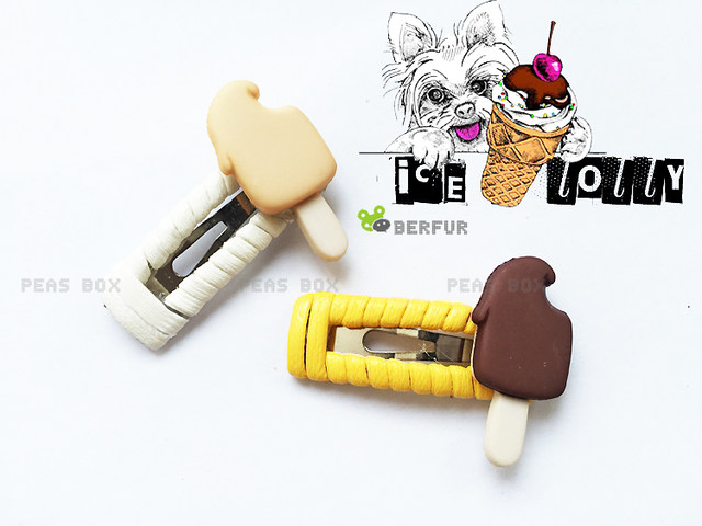 Peasbox orange chocolate sorbet ice cream pet 3CMBB clip dog Korea 3CMB clip