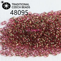 3х6мм 48095 Чешские перламутровые прозрачные бусины арахис 10г примерно 90 шт.