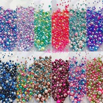 Hole-Free Gradient Man Fish Imitation Rare Mix Color Size Mixed Color Round Pearl Handmade Diy Ornament Accessories Material