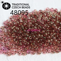 48095 Чешские бусины из риса с перламутровым и прозрачным диаметром 4мм, 10г, около 150 шт.