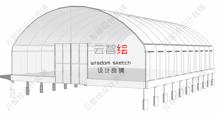 T22 大棚温室sketchup SU模型生态观光农业采摘园景观-20