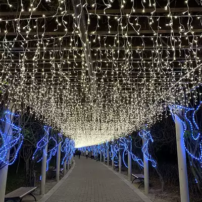 LED Icicle light string light Rice light Waterfall light starry small light string Wedding hanging top shopping mall decoration hanging light