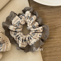 Moderate hair volume~original handmade blue floral large intestine lace hair tie girly style new style ponytail hair tie