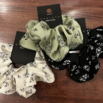 French retro small fresh floral satin large intestine hair tie durable high elastic hair rope rubber band headband hair accessory