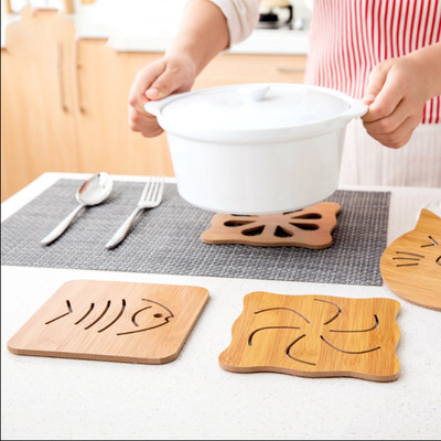 Wood Cartoon Heat Insulation Mat Table Cushion Anti Slip Pan Mat Creativity Cute Cushion Tea Cup Cushion Bowl Cushion Cup Mat