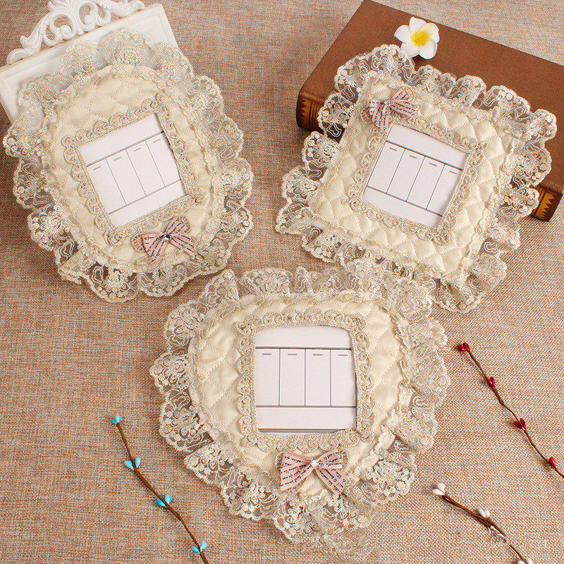 Cloth Art Switch Patch Wall Sticker double switch sleeve Protective jacket Living room European-style Creative electric light switch socket Decorative Pastel
