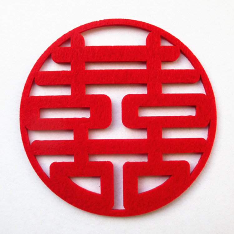 Happy words wedding decoration unwoven cloth bridal goods wedding house placement wall stickup door sticker big velvety fabric with cut paper