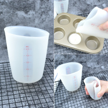 Silicone measuring cup thickened food grade plastic measuring cup Transparent kitchen baking tools Milk tea large capacity