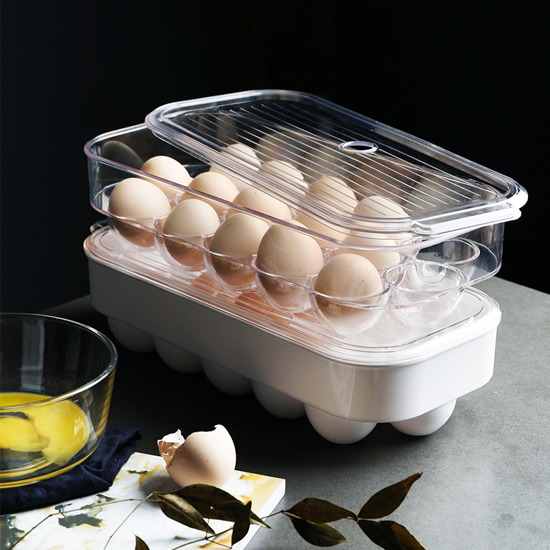PET Japanese Simple Egg Box Refrigerator Fresh Storage Box Egg Tray Egg Rack Kitchen Food Egg Storage Box