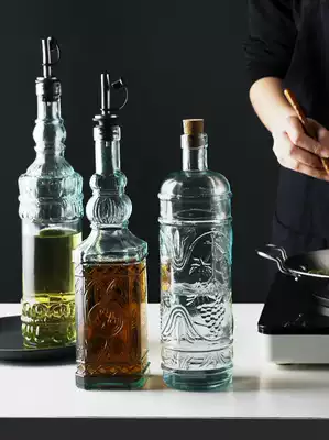Spain imported glass oil pot household large soy sauce bottle vinegar bottle material wine bottle kitchen household oil-proof bottle