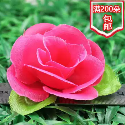 High simulation green leaf rose flower flower head silk flower cloth flower arrangement flower flower art Bride wedding supplies