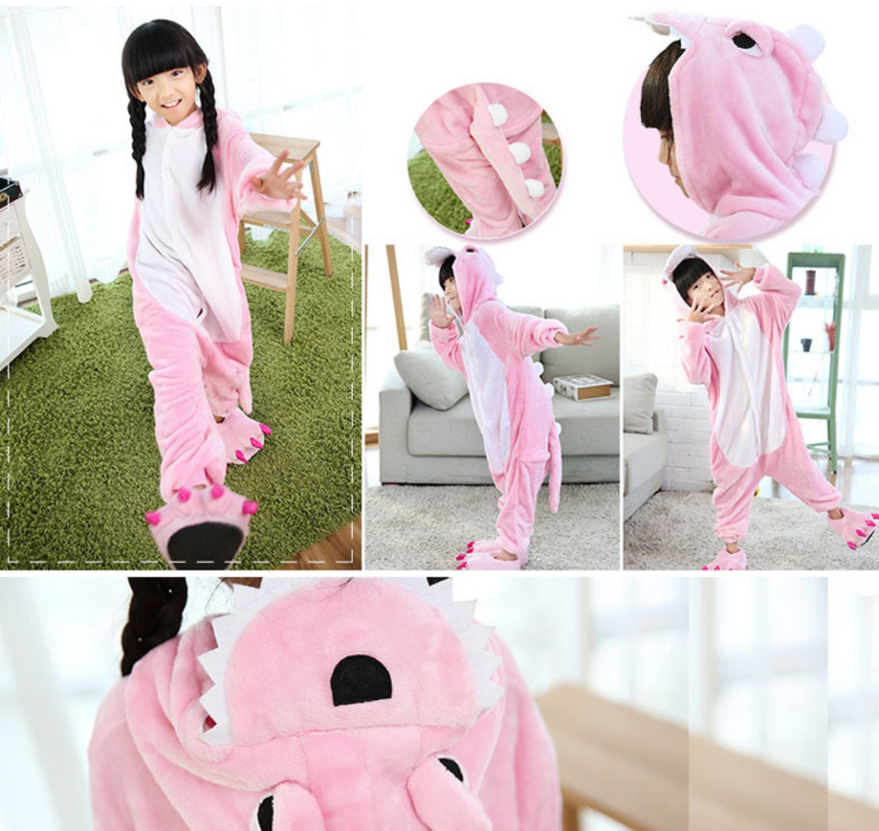 Đồ ngủ trẻ em flannel một mảnh bé trai và bé gái quần áo trẻ em
