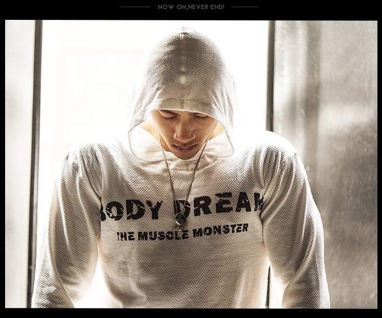 BodyDream thể thao và giải trí áo len nam thể hình thể dục dài tay trùm đầu hoodie chạy phù hợp với đào tạo mùa xuân thoáng khí áo khoác vải nỉ