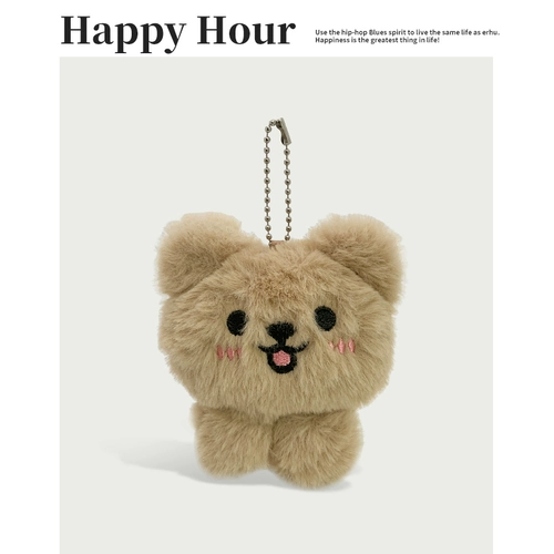 Розовая милая подвеска с бантиком, мультяшный брелок, аксессуар на рюкзак, плюшевая, с медвежатами