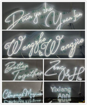Wedding props wedding hall background decoration luminous logo customized couples name acrylic neon light LED light