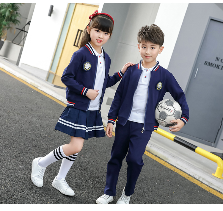 Quần áo mẫu giáo trẻ em mùa xuân và mùa thu thể thao phù hợp với lớp tiểu học quần áo nam và nữ biểu diễn quần áo đồng phục gió Anh - Đồng phục trường học / tùy chỉnh thực hiện váy trẻ em