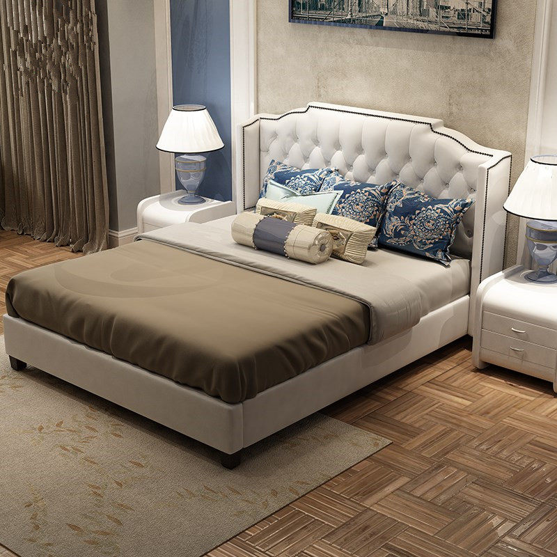 American leather art fabric headboard double soft bed European style bed master bedroom modern minimalist hotel headboard-Taobao