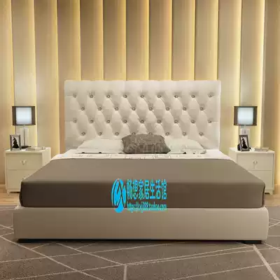 American leather art fabric pull buckle headboard master bedroom headboard hotel bedside backrest panel customization