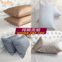 Cotton pillowcase Egyptian long-staple cotton satin 120 high-branch pure cotton plain pillow bag 50*80 pillowcase