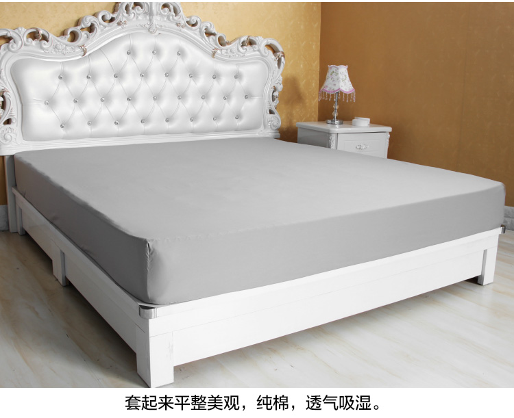 Giường cotton satin nguyên chất Bộ đồ giường cotton cotton Ai Cập đơn giường trampoline bọc nệm 60 tấm ga trải giường chun đẹp	
