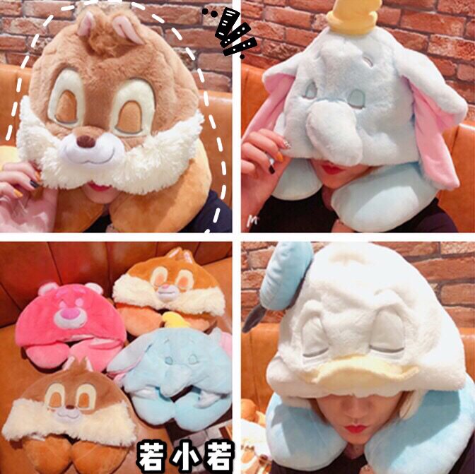 1 piece) Cartoon Ducks Cat Squirrel Afternoon Nap God's U Pillows with Enlarged Neck Pillows Adult Girls