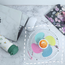 (1 piece) Beauty Rainbow Ultra mute 360 degrees Free swivel Dormitory Office USB Desktop Fan