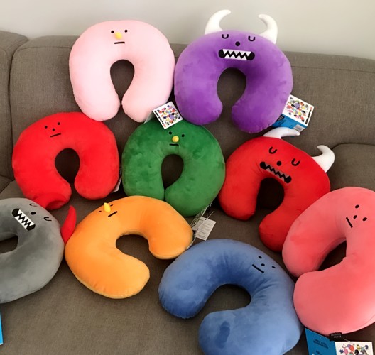 (1 piece) ins net red slime monsters U shape pillows travel neck pillow plush leaning on pillows birthday present-Taobao