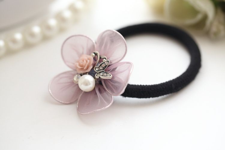 Dây đeo cao su mới sợi với năm lá hoa đầu trang sức hoa phiên bản Hàn Quốc của sợi tóc vòng đầu dây nữ M1968 - Phụ kiện tóc shop bán dây buộc tóc đẹp