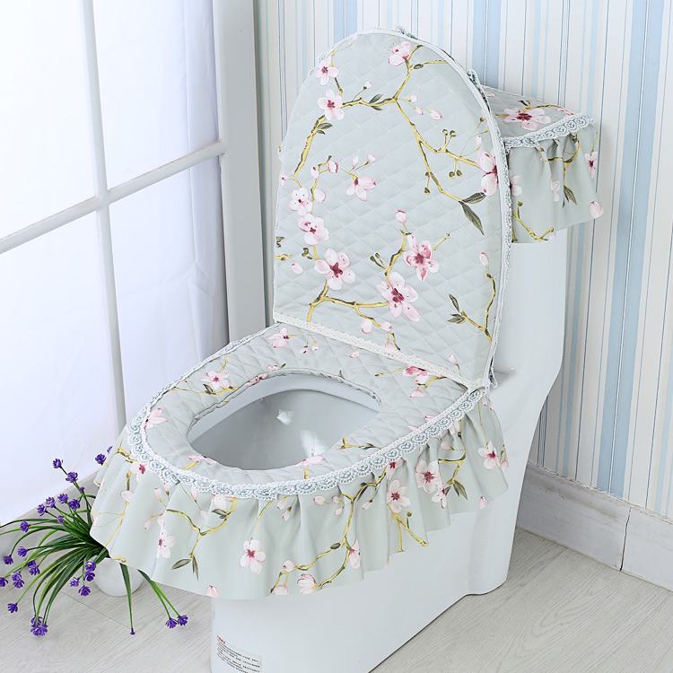 Four seasons available toilet mat toilet three-piece set lace toilet cover European bathroom toilet ring