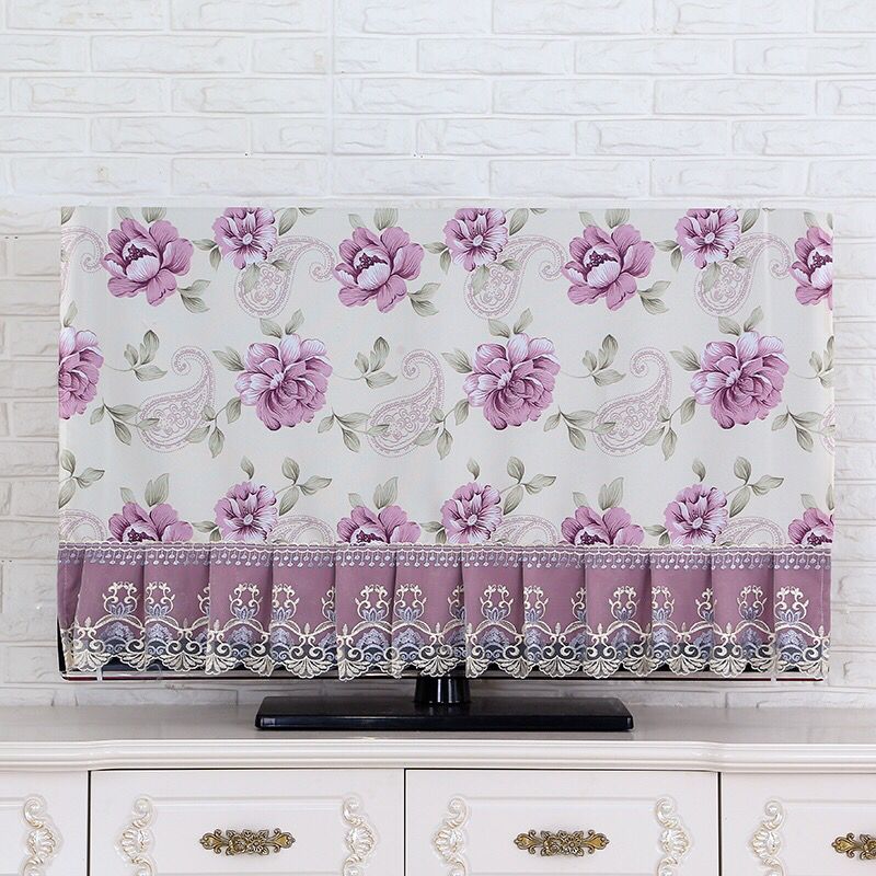 TV cover dust cover lace European style 55 inch 50 LCD 42 inch European style TV cover cover cloth wall hanging TV curtain