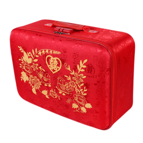 Красный чемодан для невесты, коробка, ретро портативная сумка