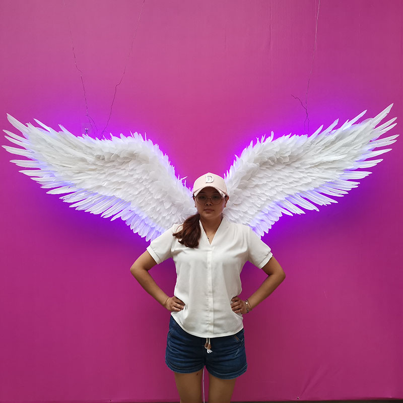 Net Red Wall Patch 3d Solid Feather Angel Wings Self-Adhesive Creative Ins Wind Background Pendants props Decorative Milk Tea