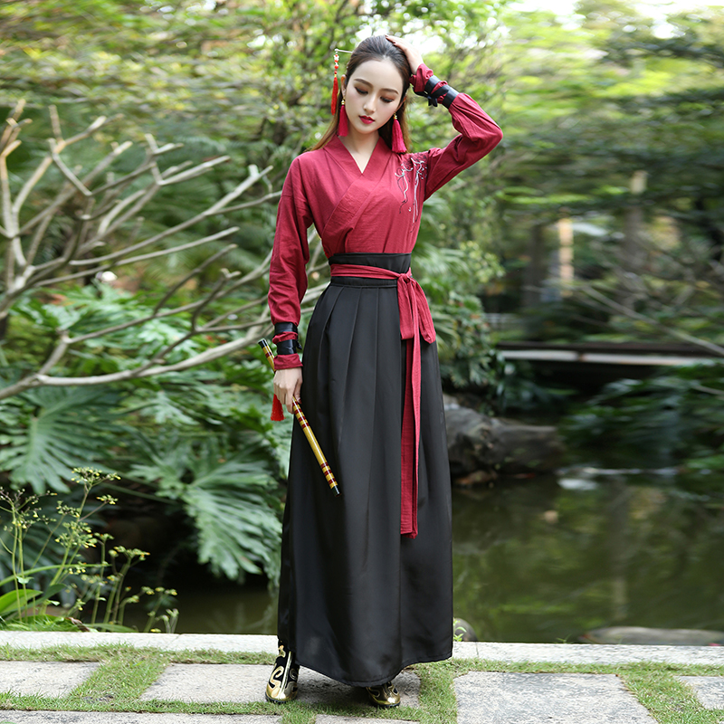 Daily Hanfu Republic of China Student Class Clothing Antique Improved Women's Clothing Antique Chinese Style Summer and Autumn Suit Performance Clothing New