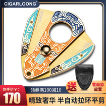 Oeugplant Special Cigar Cut Open And Close Cigar Scissors Tool Stainless Steel Cigar Knife Portable Gift Box CL-J65