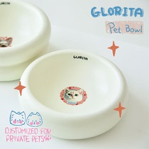 GloRita Private Pet Custom Pet Bowl ceramic High temperature roasting not to drop the color cat dog generic smooth texture