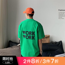 Xu Tailang KAN About Han Letters Printed T-Shirt Male Short Sleeve Summer New Trend Blouses Loot Round Collar Compassionate