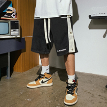 Xu Tailang American Hip Hop Buttoned Pants Mens Summer Shorts Loose Rope Movement Pants Boomer 100 lap 50% Pants Tide