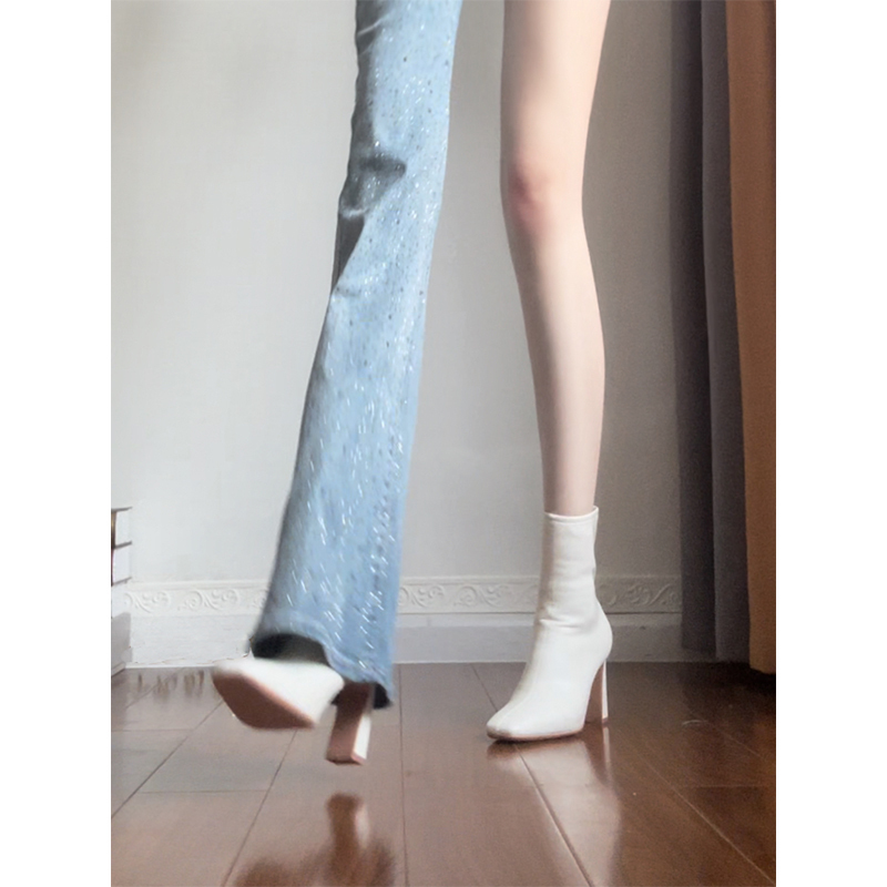 Banli French-Style High-Heeled Short Boots for Women, 2026 Autumn and Winter, Chunky Heel, Square Toe Boots, New Slim Boots, Single Boots Banli French-Style High-Heeled Short Boots for Women, 2026 Autumn and Winter, Chunky Heel, Square Toe Boots, New Slim Boots, Single Boots