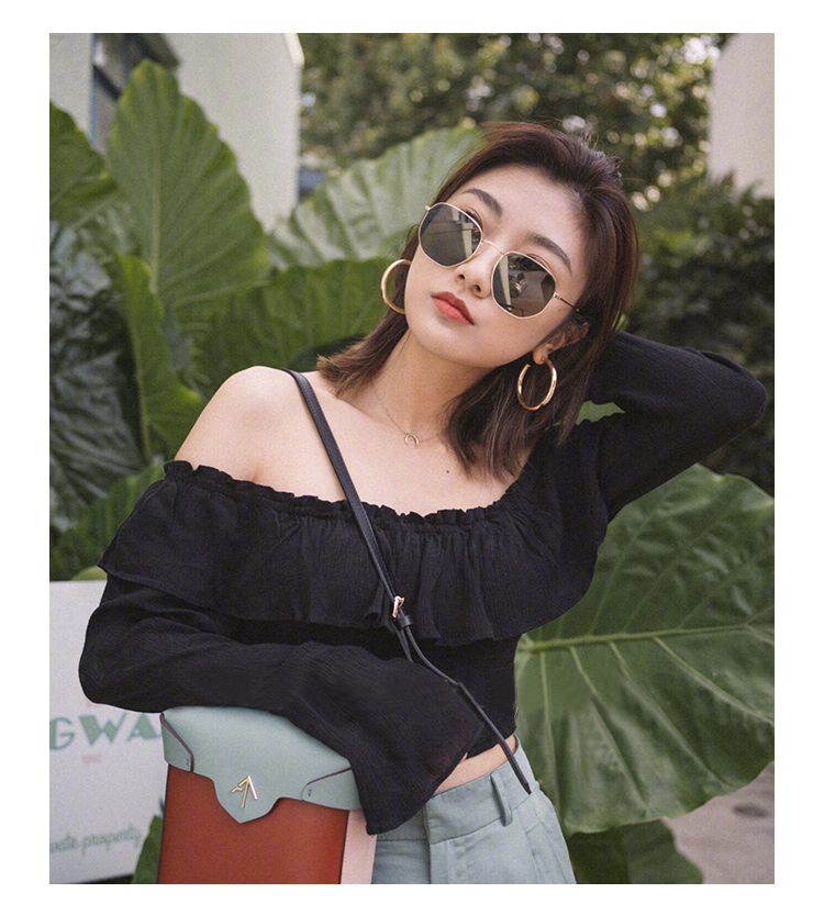 Mặt nhỏ hộp đa giác kính râm nữ thủy triều retro phong cách Harajuku in lưới đỏ cận thị UV bảo vệ kính râm kính hóa trang tiệc halloween